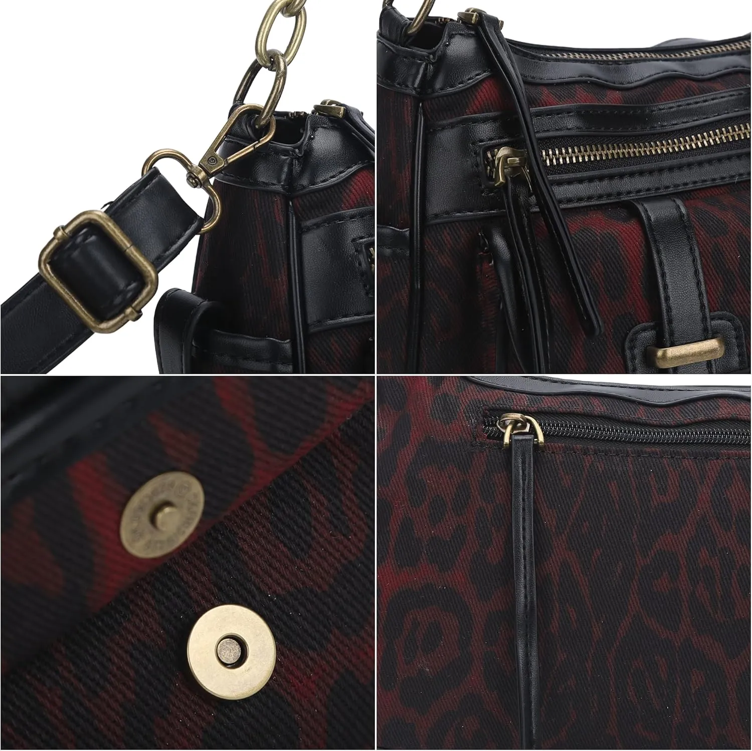 Angel Kiss Hobo Purses for Women Crossbody Shoulder Bag Ladies Multi Pocket Handbags with Adjustable Shoulder Strap