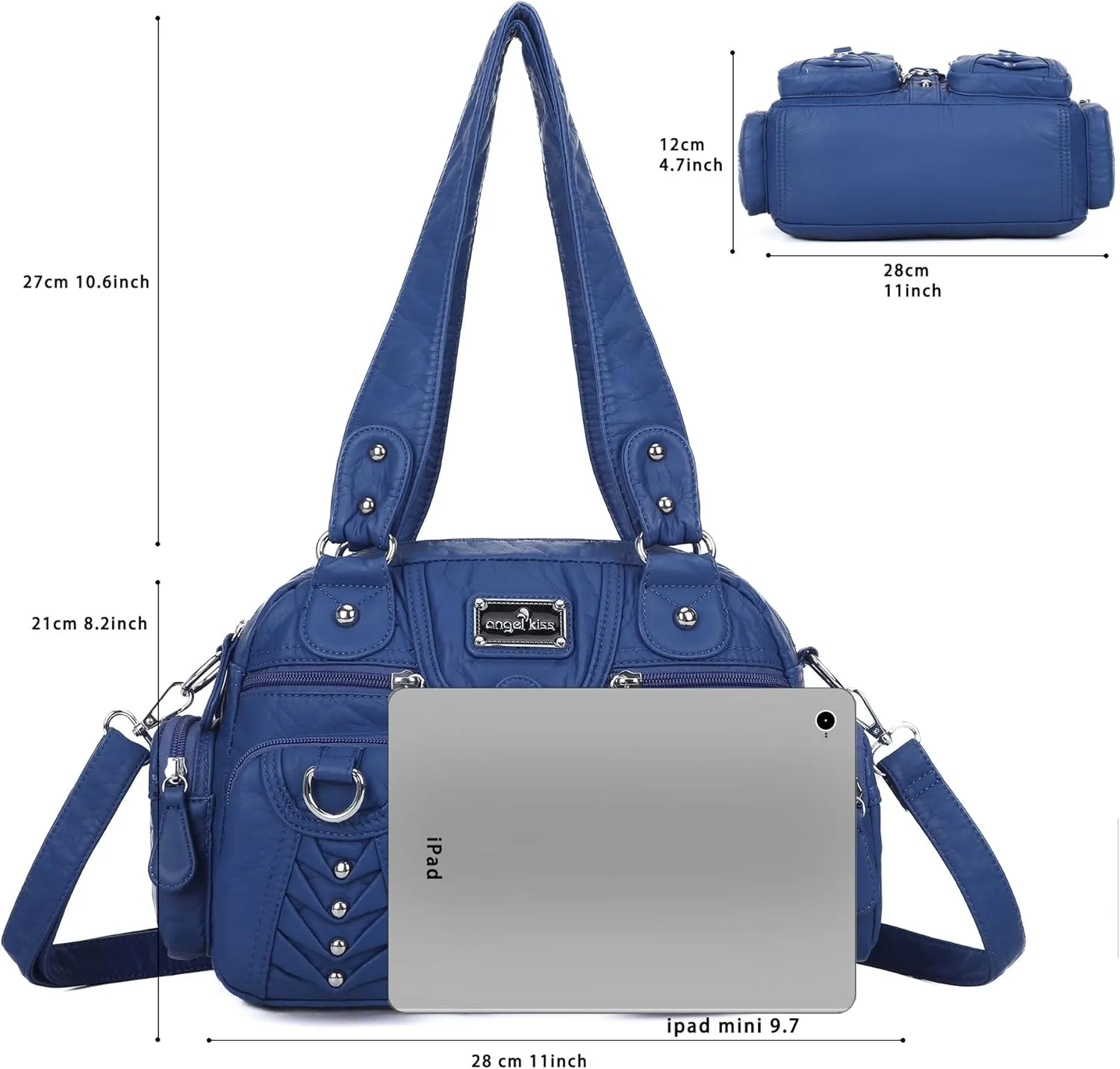 Angel Kiss Large Hobo Bags for Women Crossbody Bag Travel Shoulder bag Roomy Multi-functional Vegan Leather Satchel Tote