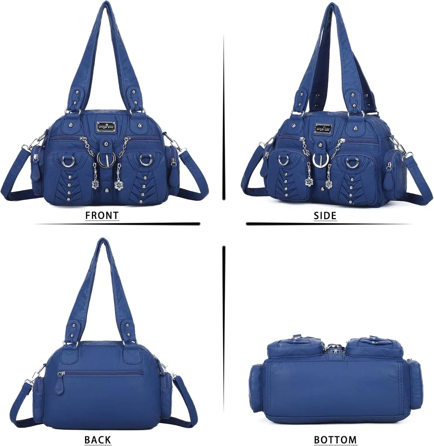 Angel Kiss Large Hobo Bags for Women Crossbody Bag Travel Shoulder bag Roomy Multi-functional Vegan Leather Satchel Tote