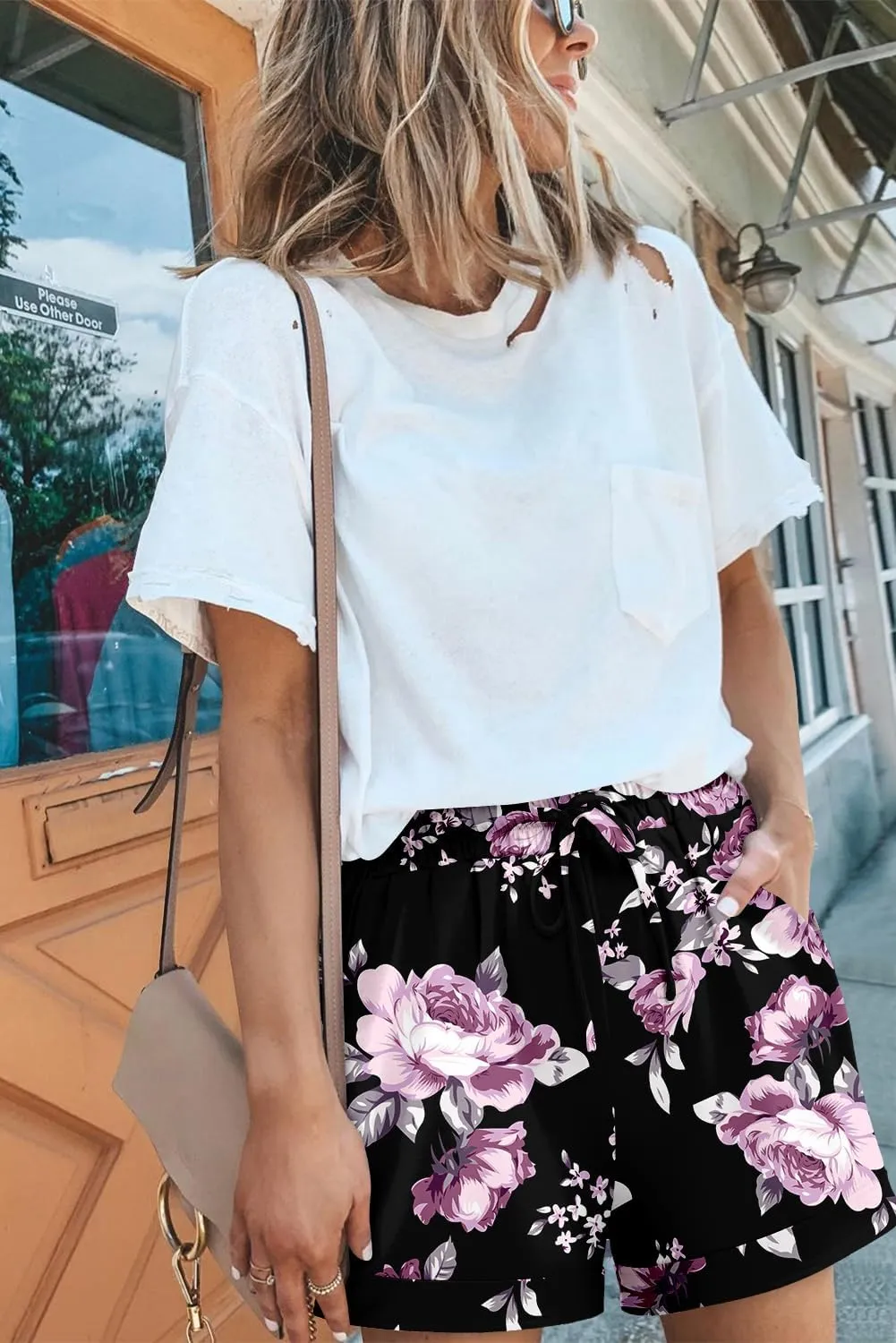 Angerella Women Casual Shorts Drawstring Comfy Elastic Waist Shorts Summer Pull On Short Pants with Pockets