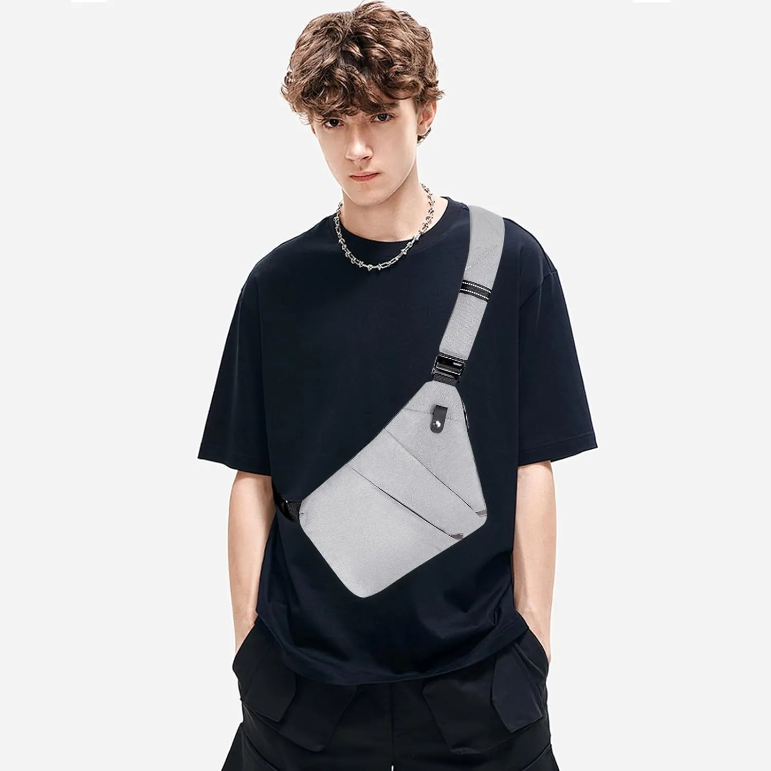 Anti Theft Bag Crossbody Purse-Anti Theft Travel Bag for Women & Men Slim Sling Bag CrossBody with Adjustable Strap