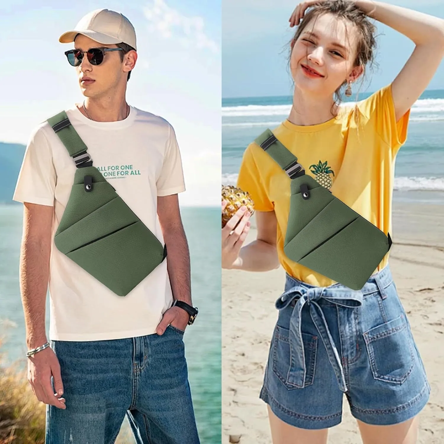Anti Theft Bag Crossbody Purse-Anti Theft Travel Bag for Women & Men Slim Sling Bag CrossBody with Adjustable Strap