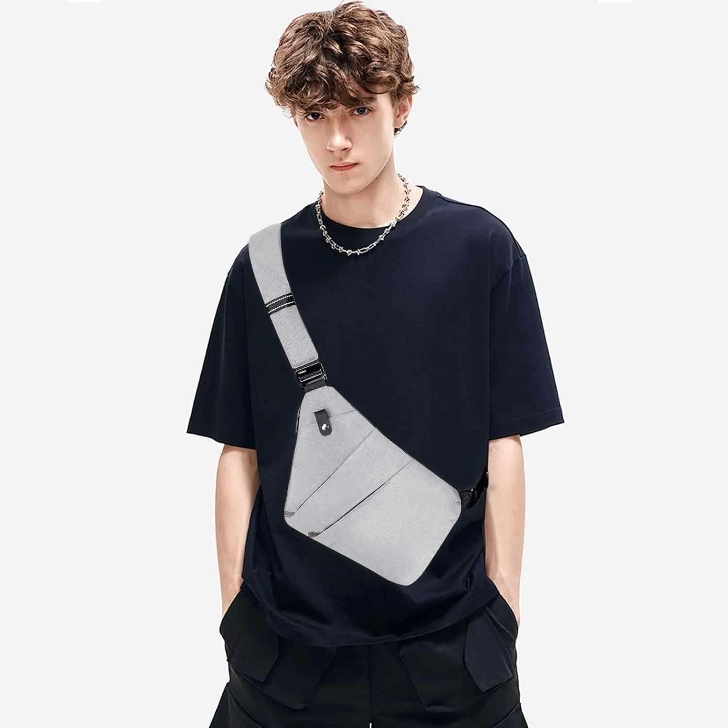Anti Theft Bag Crossbody Purse-Anti Theft Travel Bag for Women & Men Slim Sling Bag CrossBody with Adjustable Strap