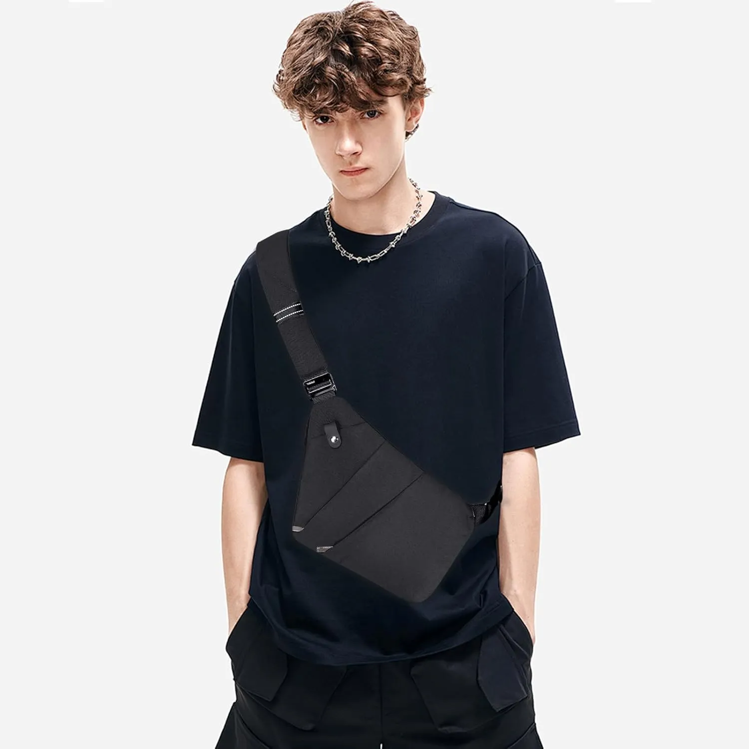 Anti Theft Bag Crossbody Purse-Anti Theft Travel Bag for Women & Men Slim Sling Bag CrossBody with Adjustable Strap