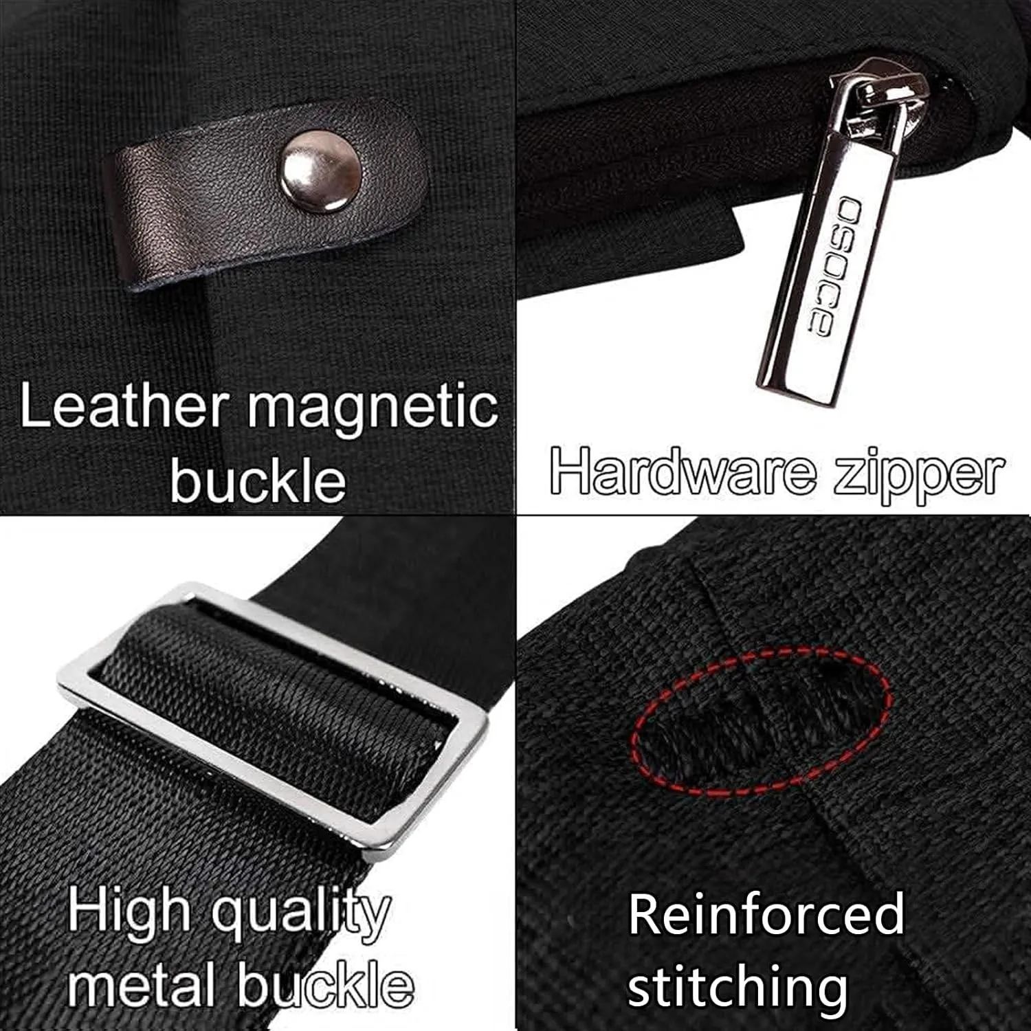 Anti Theft Crossbody Bags Sling Bag for Women Men Waterproof Wander Bag for Sports and Travel. (1-BLACK, Large)