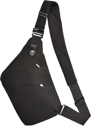 Anti Theft Crossbody Bags Sling Bag for Women Men Waterproof Wander Bag for Sports and Travel. (1-BLACK, Large)