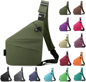 Anti Theft Travel Bag Crossbody, Multi-pocket Anti-theft Purses, Sling Bag with Adjustable Strap for Women Men