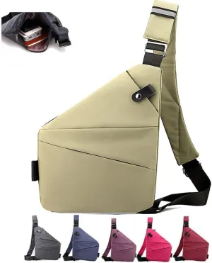 Anti Theft Travel Bag for Women Men, The Slim Carry Sling Bag, Personal Flex Travel Purses Crossbody Bags Multi Pocket