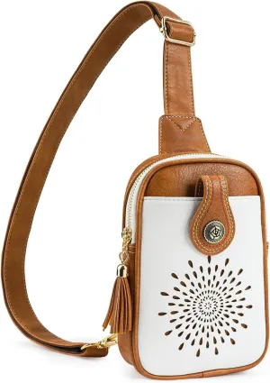 APHISON Small Sling Bag Fanny Packs Phone Purse Crossbody Bags for Women Chest Bag Vegan Leather