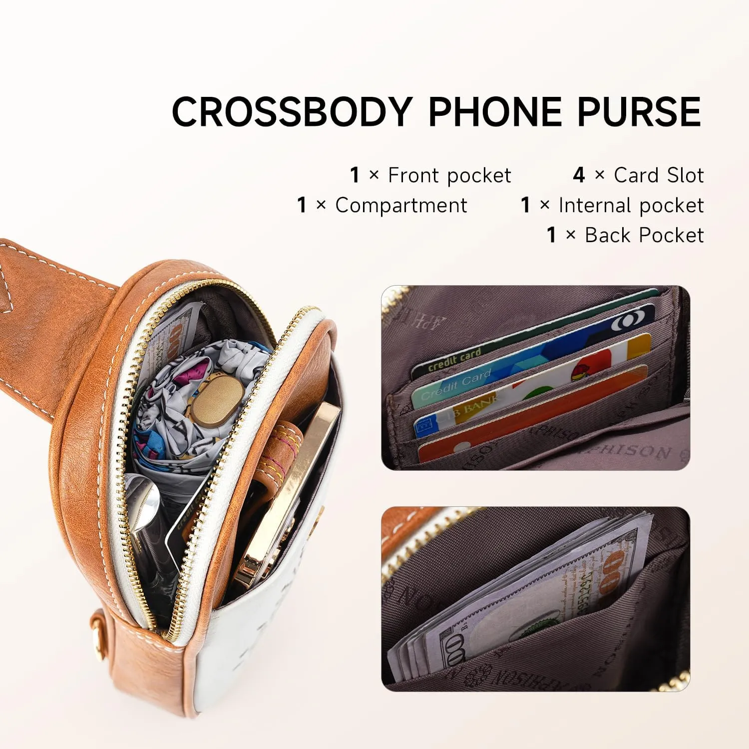 APHISON Small Sling Bag Fanny Packs Phone Purse Crossbody Bags for Women Chest Bag Vegan Leather