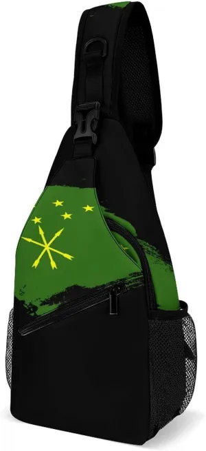Armenian Flag Brush Stroke Sling Bag Crossbody Chest Bag Shoulder Bag For Travel Hiking Cycling Camping