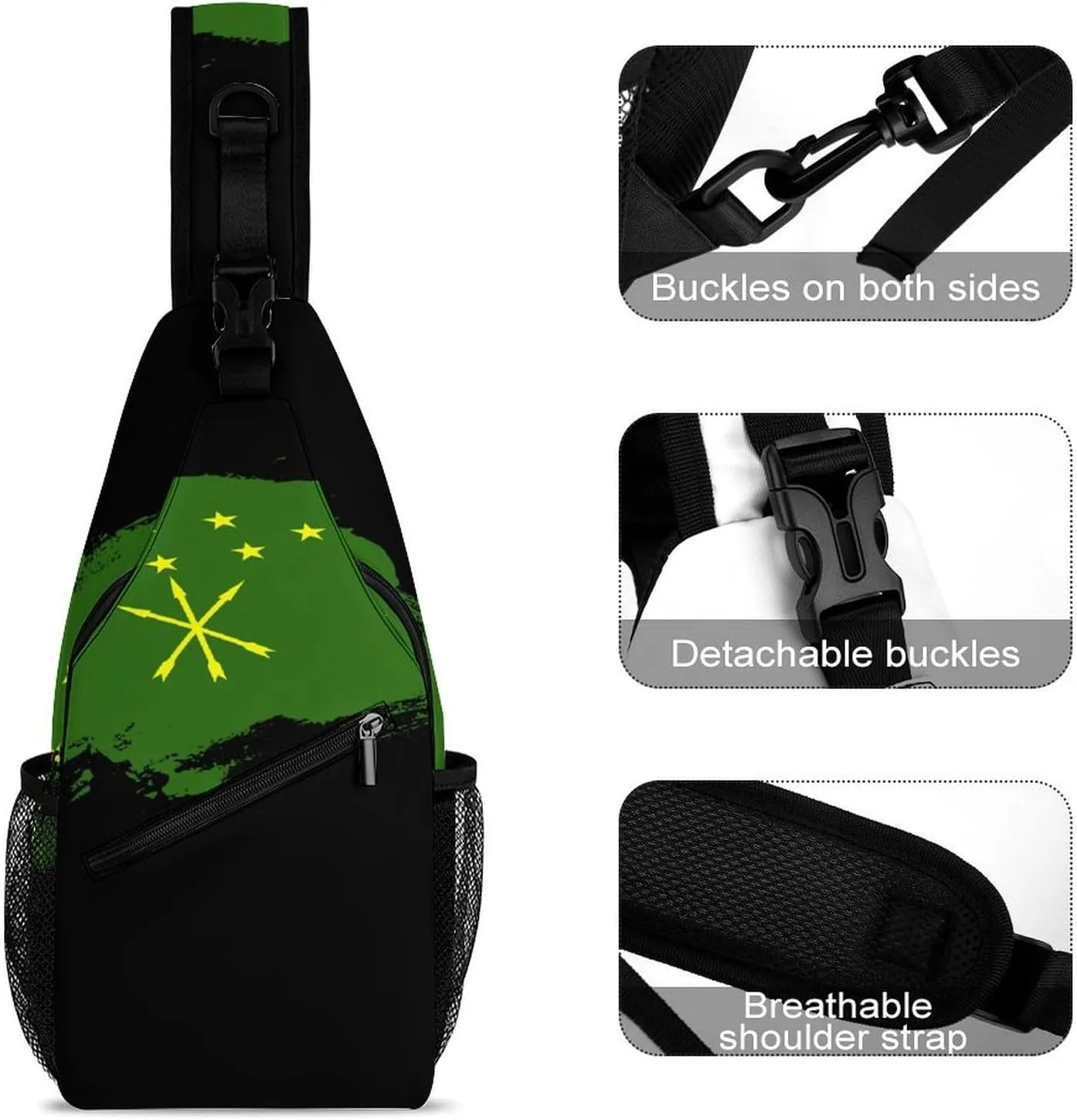Armenian Flag Brush Stroke Sling Bag Crossbody Chest Bag Shoulder Bag For Travel Hiking Cycling Camping