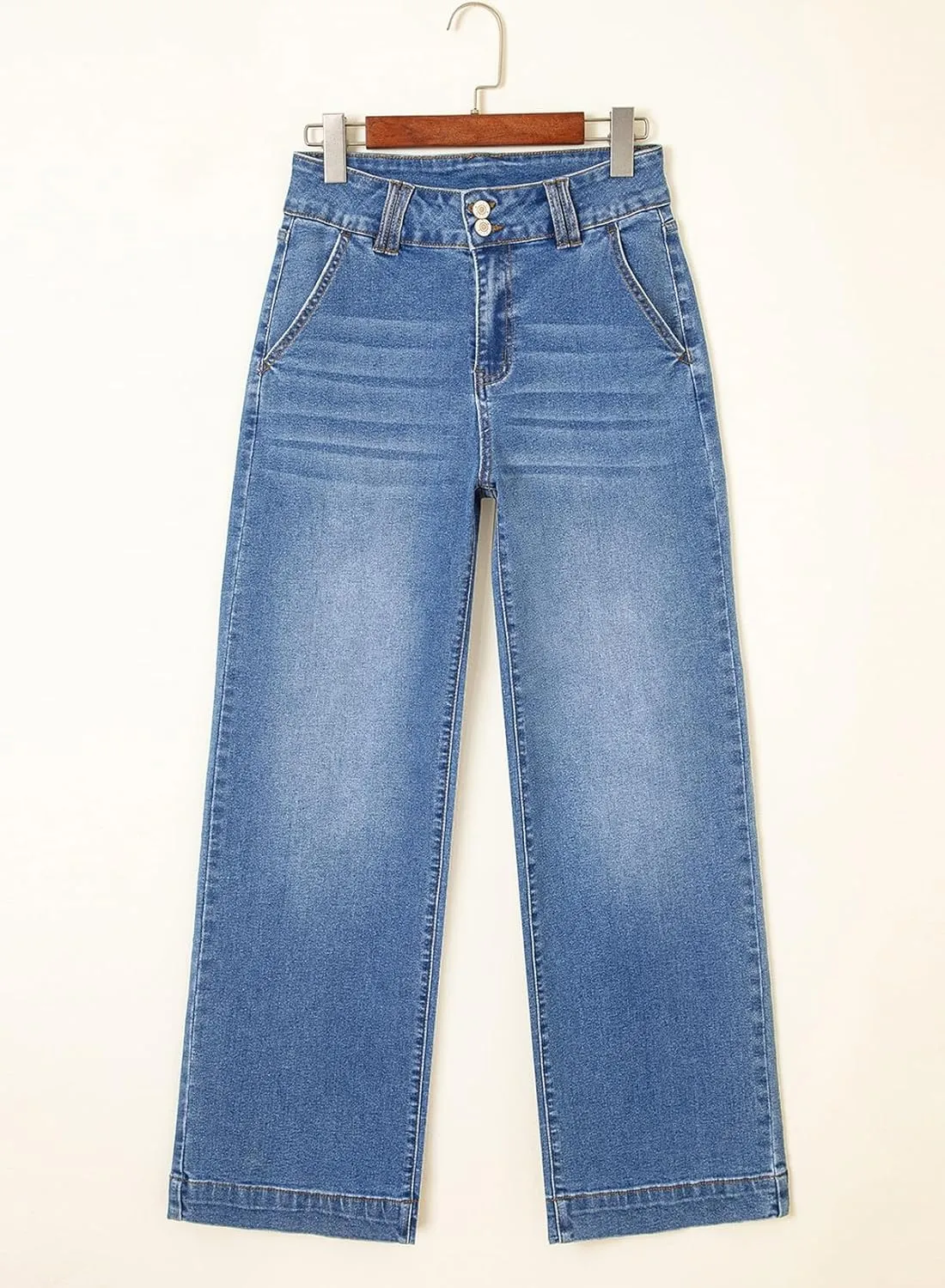 Astylish Jeans for Women Wide Leg High Waisted Stretchy Straight Leg Jean Baggy Trendy 2025 Denim Pants with Slanted Pockets