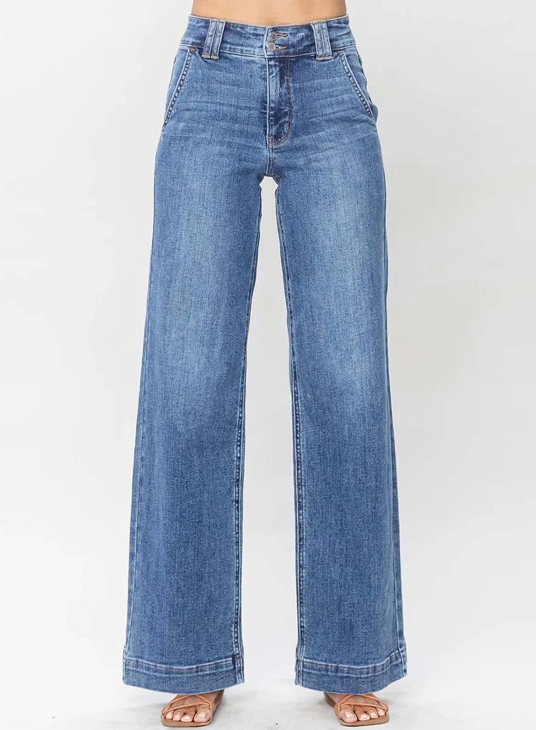 Astylish Jeans for Women Wide Leg High Waisted Stretchy Straight Leg Jean Baggy Trendy 2025 Denim Pants with Slanted Pockets