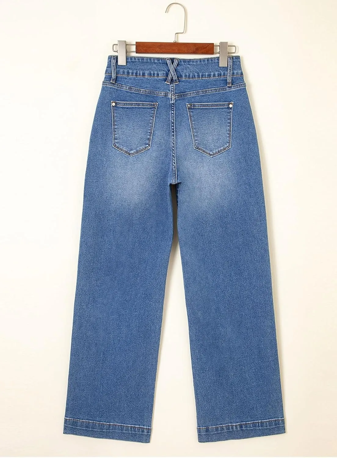 Astylish Jeans for Women Wide Leg High Waisted Stretchy Straight Leg Jean Baggy Trendy 2025 Denim Pants with Slanted Pockets