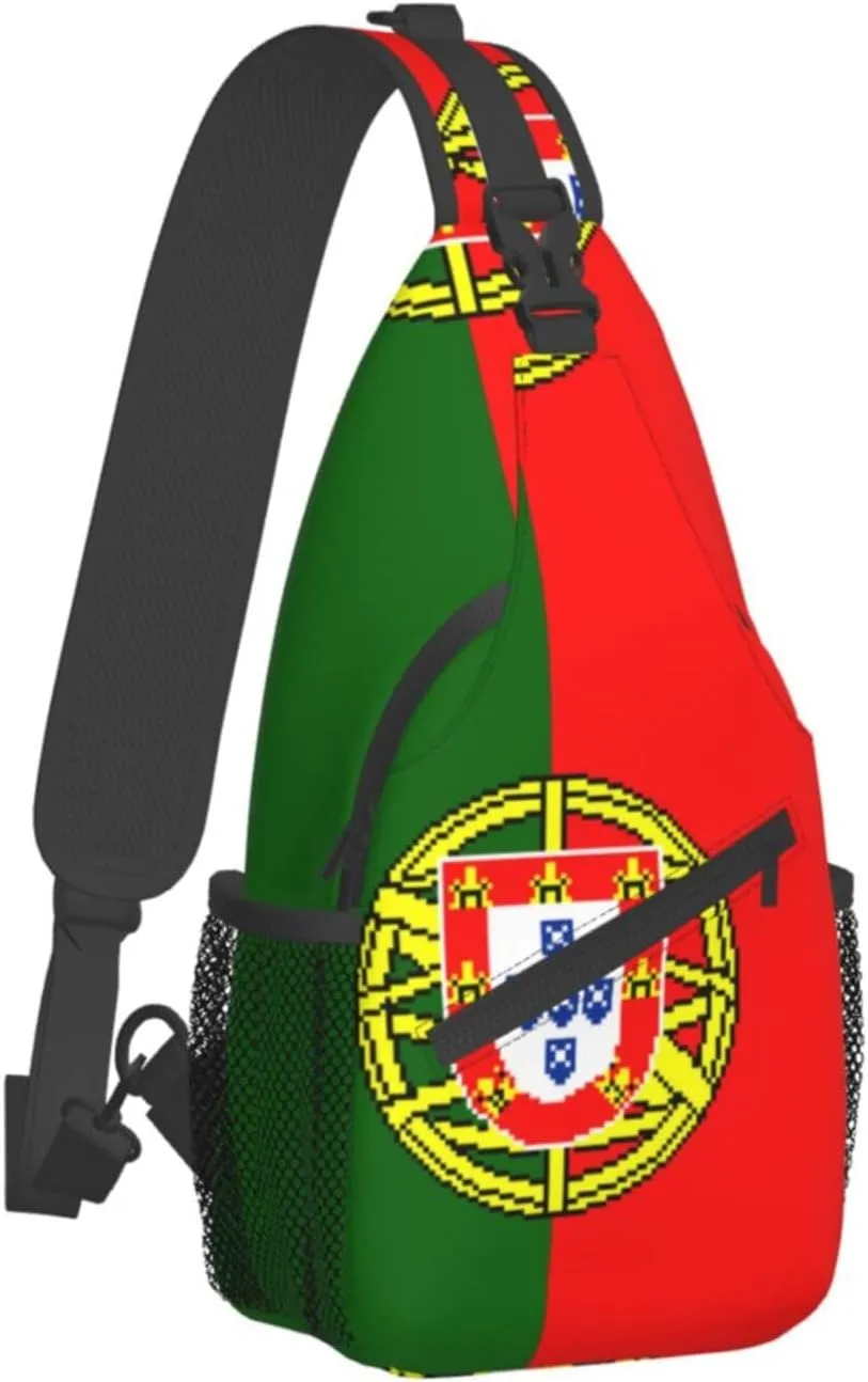 ASYG Portugal Flag Sling Bag Crossbody Backpack Portuguese Travel Hiking Daypack Shoulder Chest Bag for Women Men