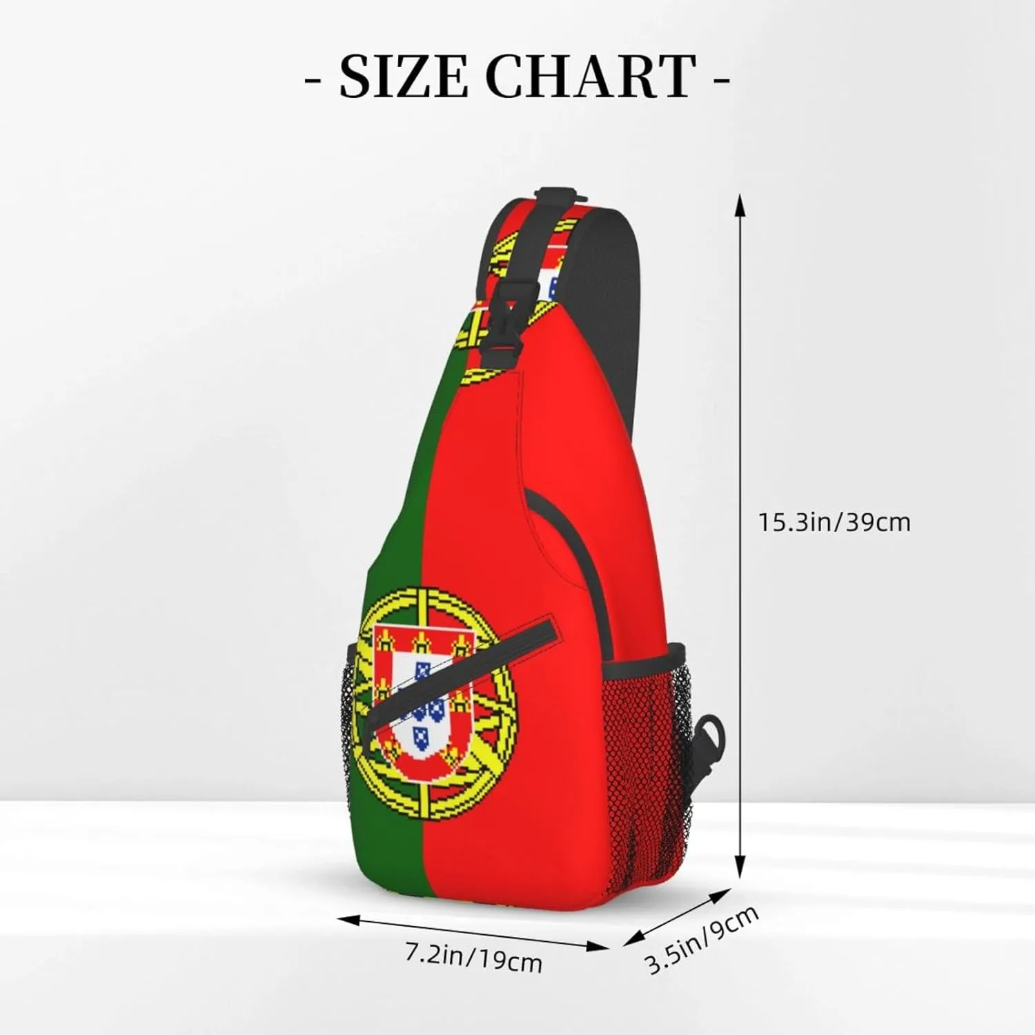 ASYG Portugal Flag Sling Bag Crossbody Backpack Portuguese Travel Hiking Daypack Shoulder Chest Bag for Women Men