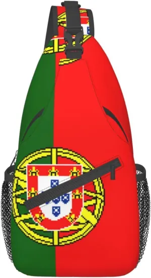 ASYG Portugal Flag Sling Bag Crossbody Backpack Portuguese Travel Hiking Daypack Shoulder Chest Bag for Women Men