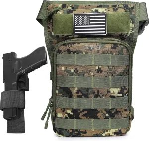 ATBP Tactical Drop Leg Bag For Men Motorcycle Thigh Pouch Bag Fanny Pack Waist Bag With Universal Holster