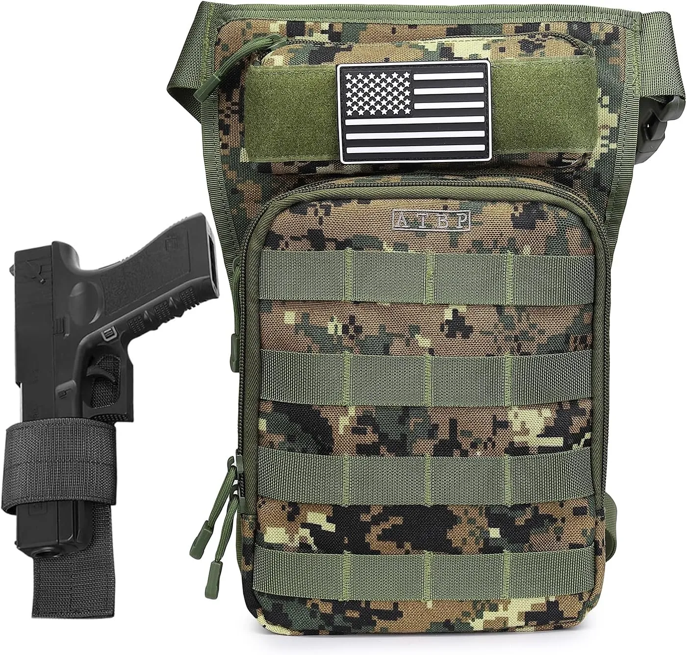 ATBP Tactical Drop Leg Bag For Men Motorcycle Thigh Pouch Bag Fanny Pack Waist Bag With Universal Holster