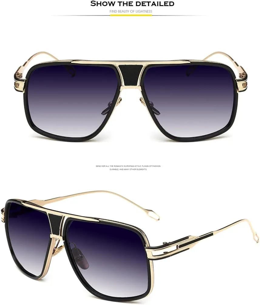 Aviator Sunglasses for Men 100% UV Protection Goggle Alloy Frame with Case
