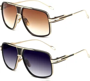 Aviator Sunglasses for Men 100% UV Protection Goggle Alloy Frame with Case