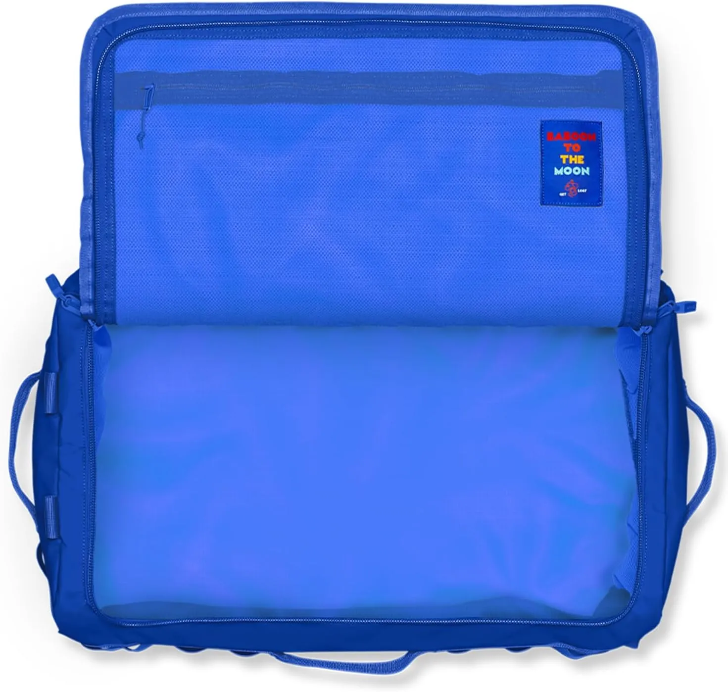 Baboon to the Moon Go-Bag Big Duffle Bag - Stylish, Compact, Large Travel Bag Lightweight, Durable, Water-Resistant for Men and Women (Blue)