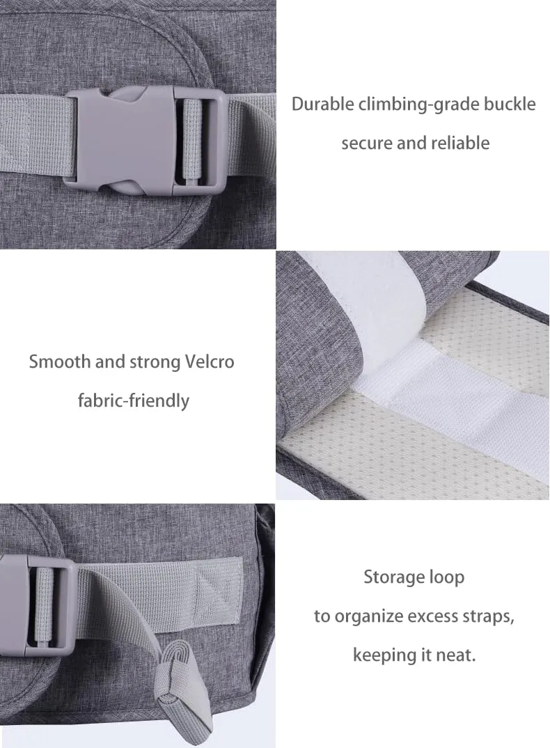 Baby Hip Seat Carrier Baby Waist Stool for Child Infant Toddler with Adjustable Strap Buckle Pocket Soft Inner Huge Storage (Black)
