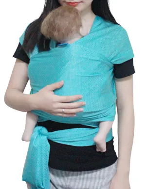 Baby Wrap Sling Carrier for Newborn, Infant, Toddler, Kid | Breathable Lightweight Stretch Mesh Water Sling | Nice for Summer, Pool, Beach, Swimming | Perfect Shower Gift Bluishgreen