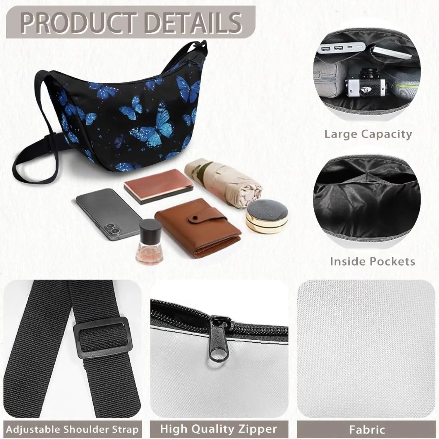 Baggu Bags Shoulder Bag for Women Crossbody with Interior Pockets Fashion Tote Bag for Women