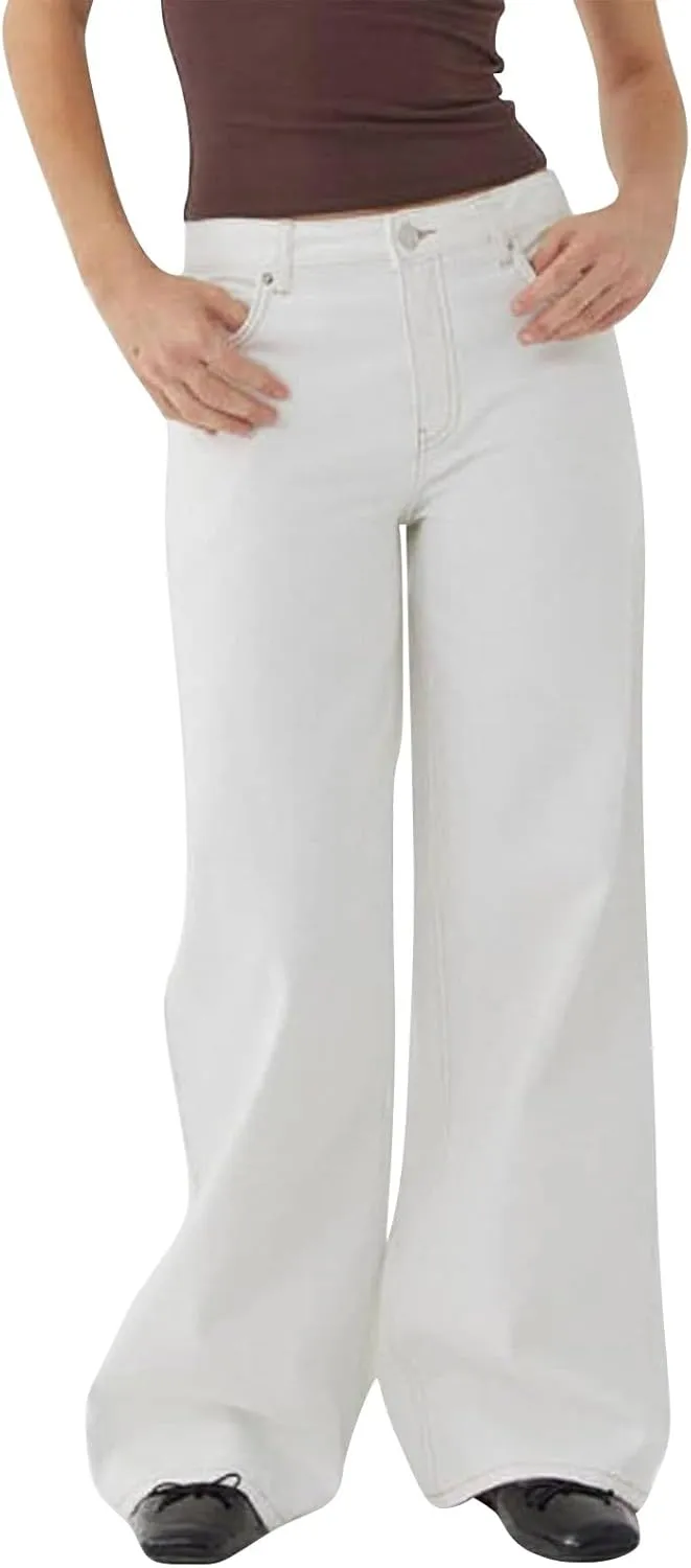 Baggy Wide Leg Jeans for Women Y2K Low Rise Straight Leg Boyfriend Denim Pants Teen Girls Vintage Casual Loose Jeans