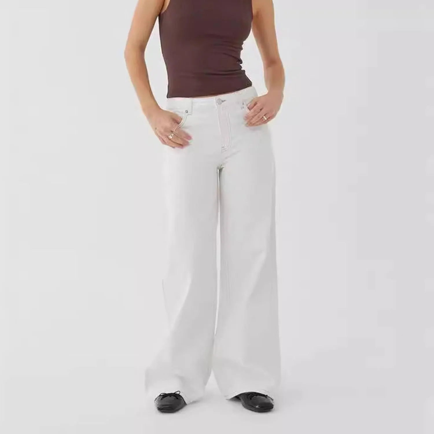 Baggy Wide Leg Jeans for Women Y2K Low Rise Straight Leg Boyfriend Denim Pants Teen Girls Vintage Casual Loose Jeans