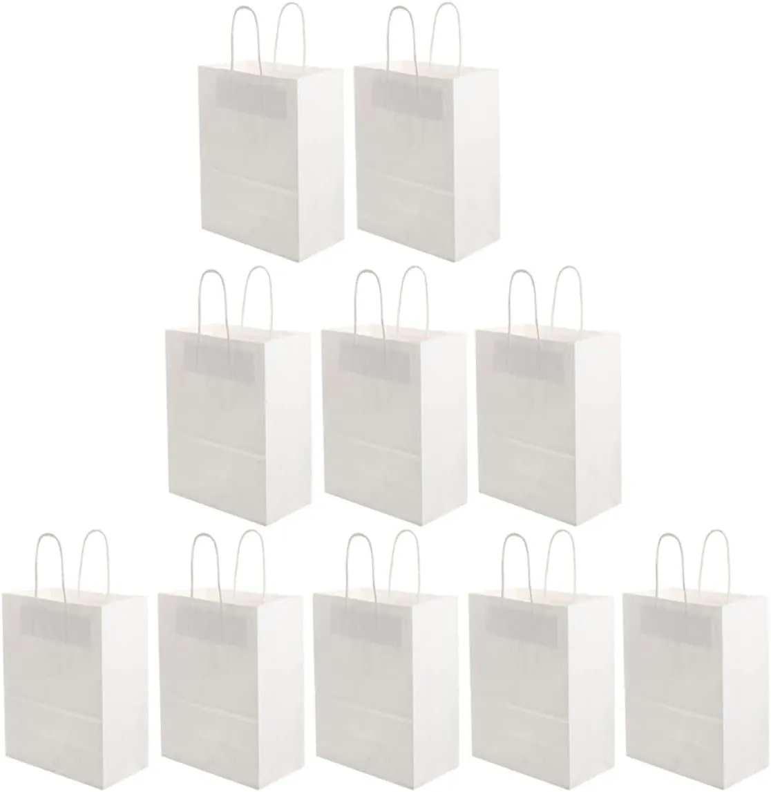 Baluue 10Pcs White Hand Bags with Handles for Food Packaging Takeaway Carriers present Bags for Home Picnics and Fresh Food Storage