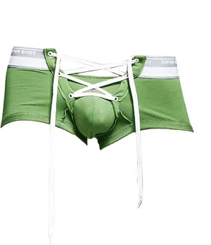 Banana Bucket Men's Sexy Lingerie Cotton Tie Rope Cute Boxer Brief Underwear Panties