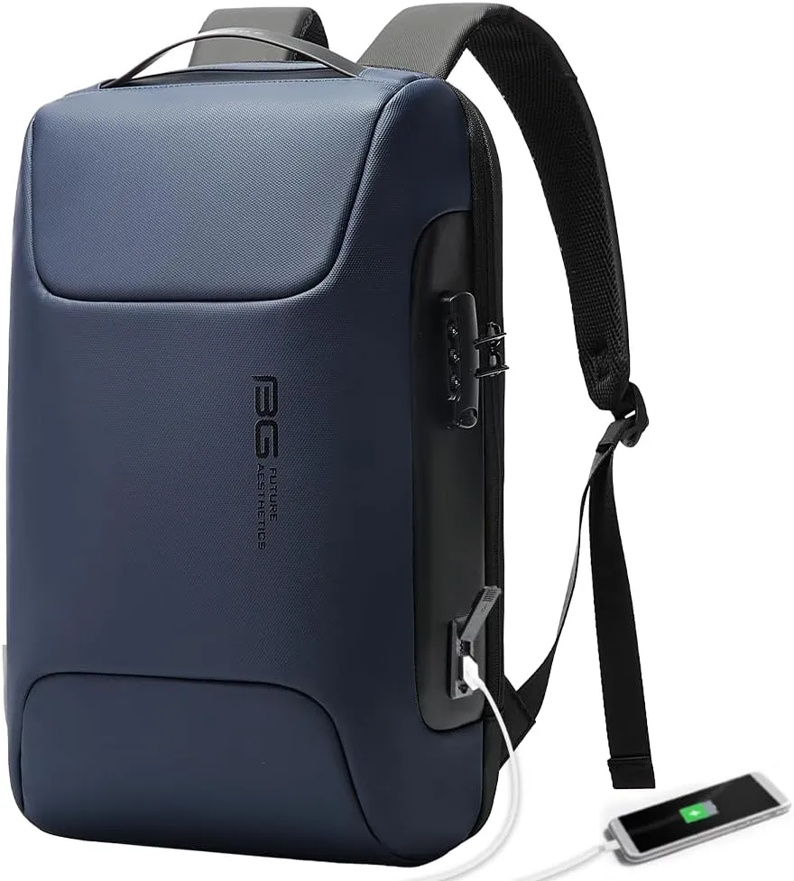 BANGE Anti Theft Backpack with Lock,Business Backpack with USB Charging Port, Office Laptop Fit for 15.6 INCH Laptop