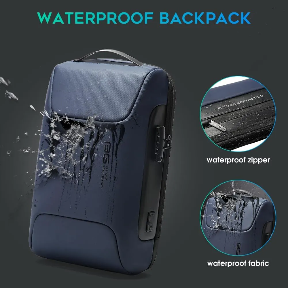 BANGE Anti Theft Backpack with Lock,Business Backpack with USB Charging Port, Office Laptop Fit for 15.6 INCH Laptop