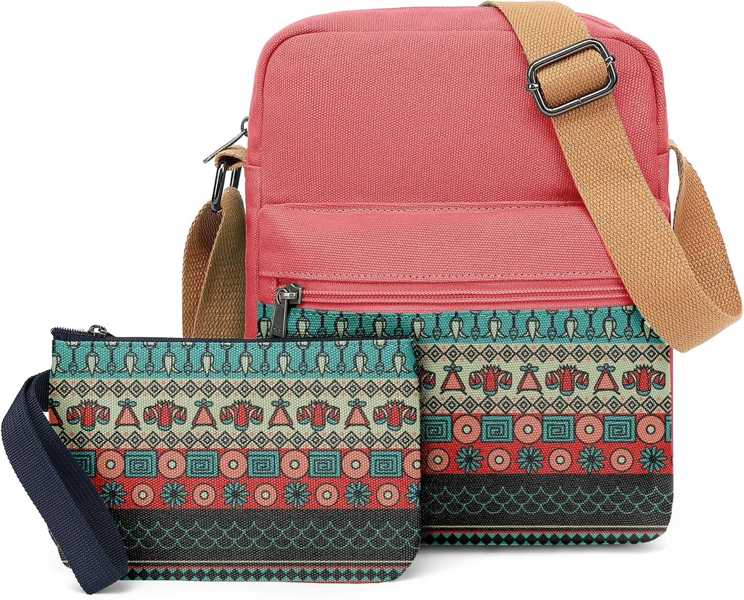 BASICPOWER Girls Purse Crossbody Bag and Wallet Set Gifts for Teen Girls Little Kids Women Canvas Floral