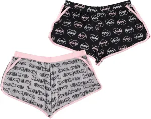 bebe Womens Pajama Shorts 2 Pack - Elastic Waist Sleepwear Lounge Yoga Shorts