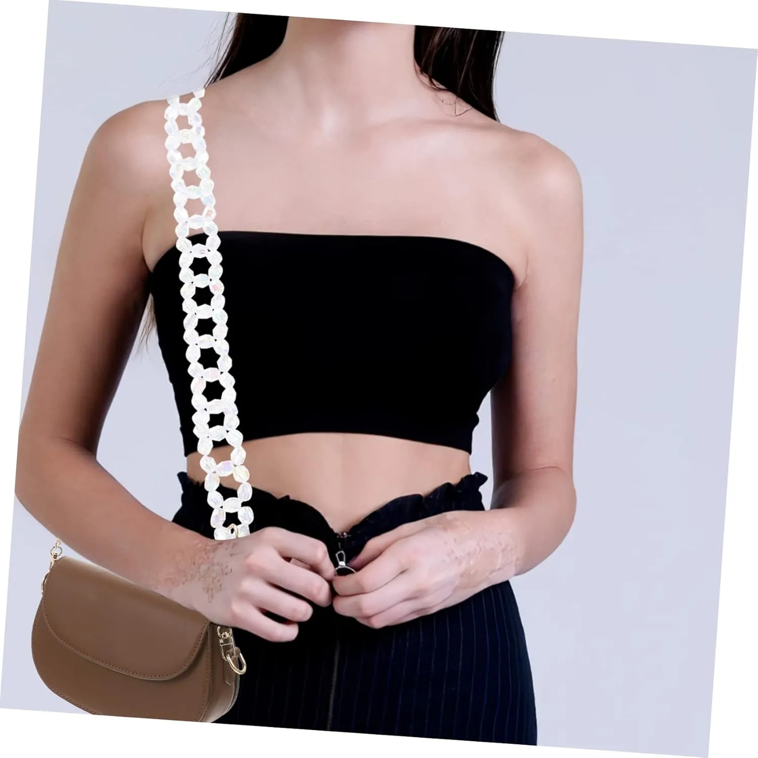 BELLIFFY Fashionable Purse Chain 120cm Crystal Shoulder Bag Strap Handbag Chain Replacement Detachable Strap