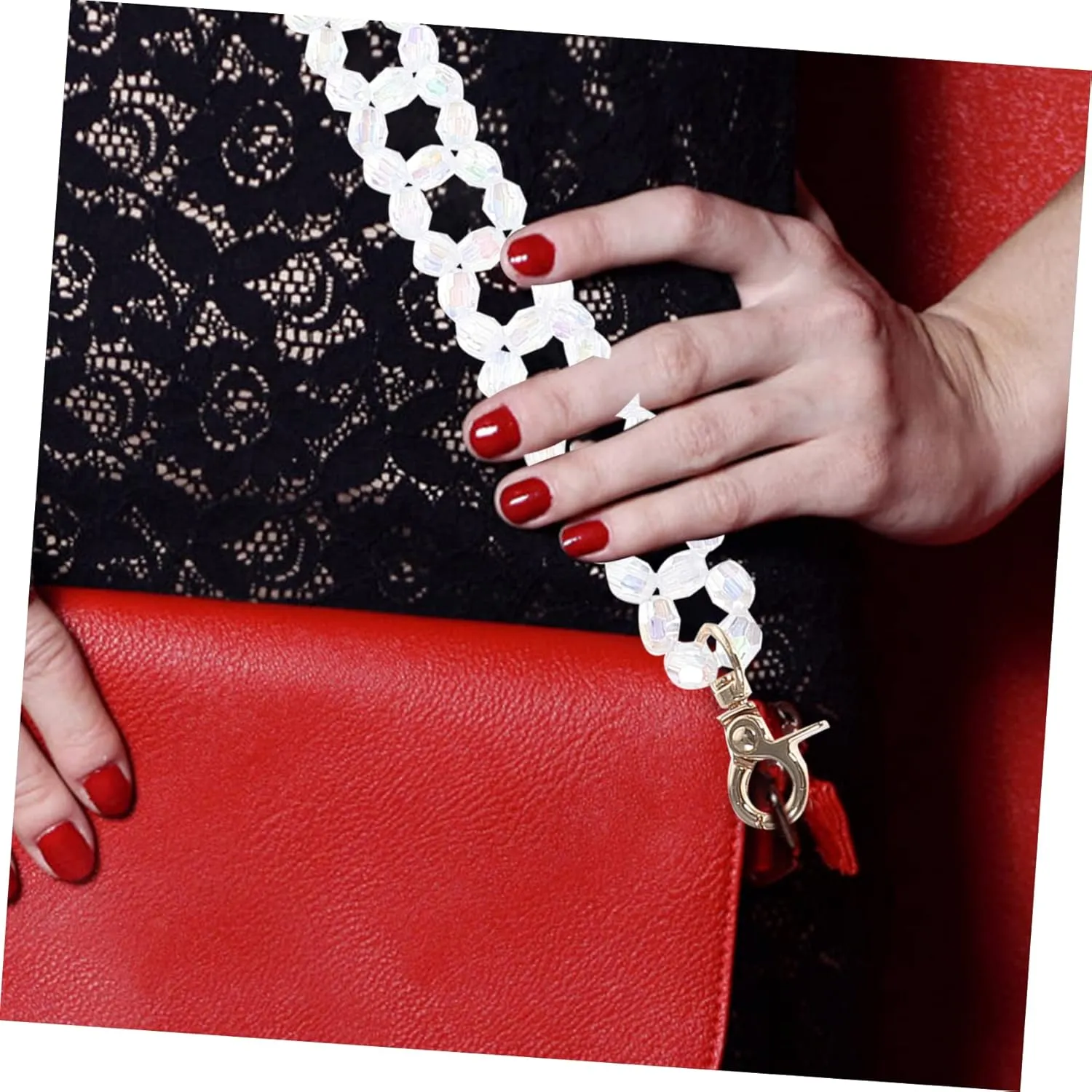 BELLIFFY Fashionable Purse Chain 120cm Crystal Shoulder Bag Strap Handbag Chain Replacement Detachable Strap