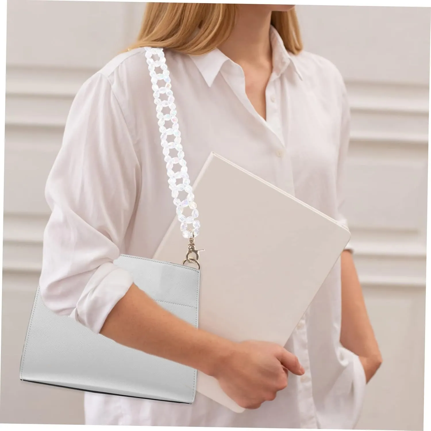 BELLIFFY Fashionable Purse Chain 120cm Crystal Shoulder Bag Strap Handbag Chain Replacement Detachable Strap