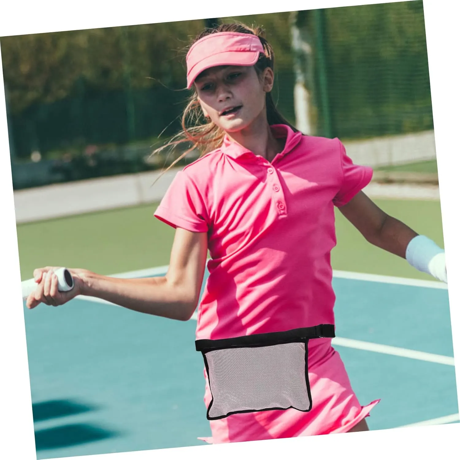 BESPORTBLE 2pcs Golfs Tennis Picking Gym Sports Balls Storage Ball Bags Reusable Pink Shoe Carrier Women Outdoor Picker Wait -Pong Pouch Travel Accessories Strap Pickleball Bag Waist Pick