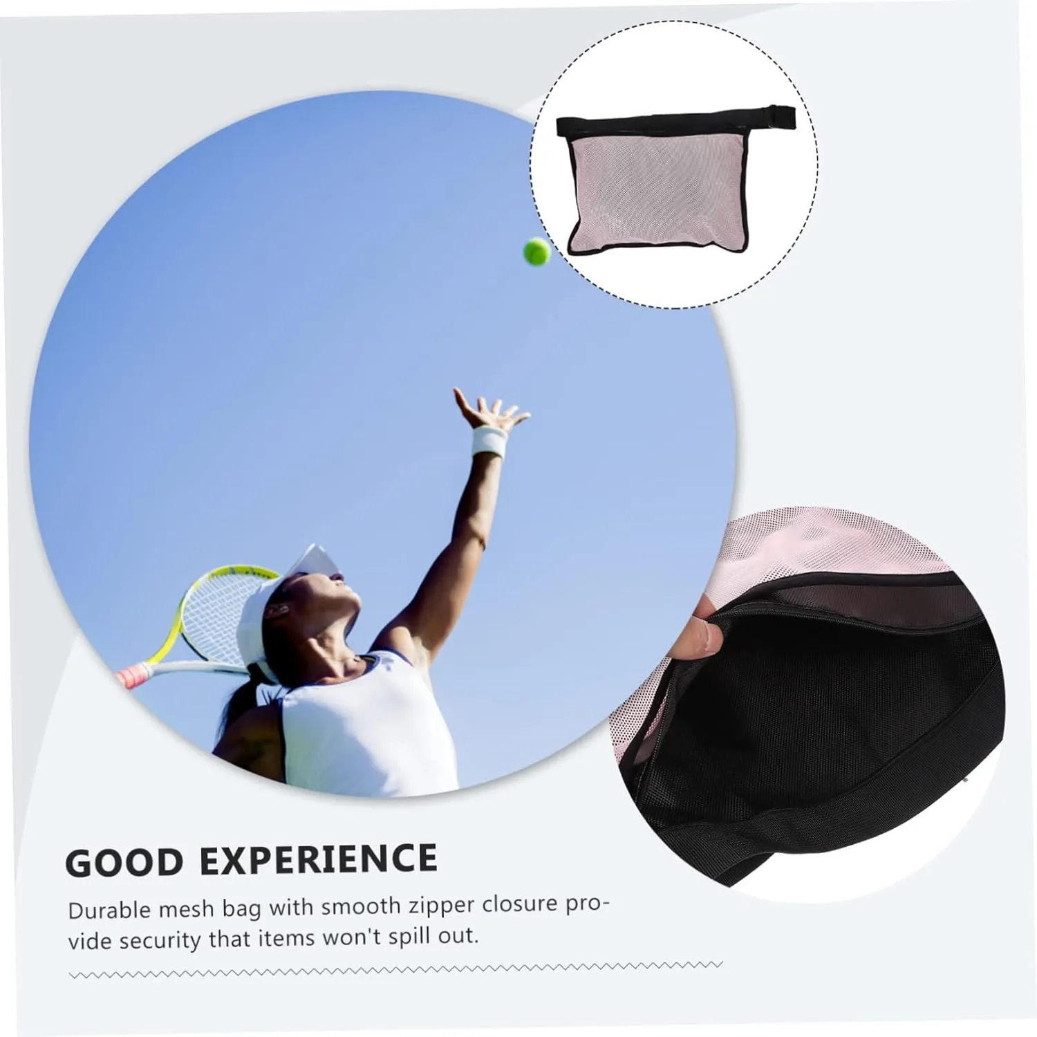 BESPORTBLE 2pcs Golfs Tennis Picking Gym Sports Balls Storage Ball Bags Reusable Pink Shoe Carrier Women Outdoor Picker Wait -Pong Pouch Travel Accessories Strap Pickleball Bag Waist Pick
