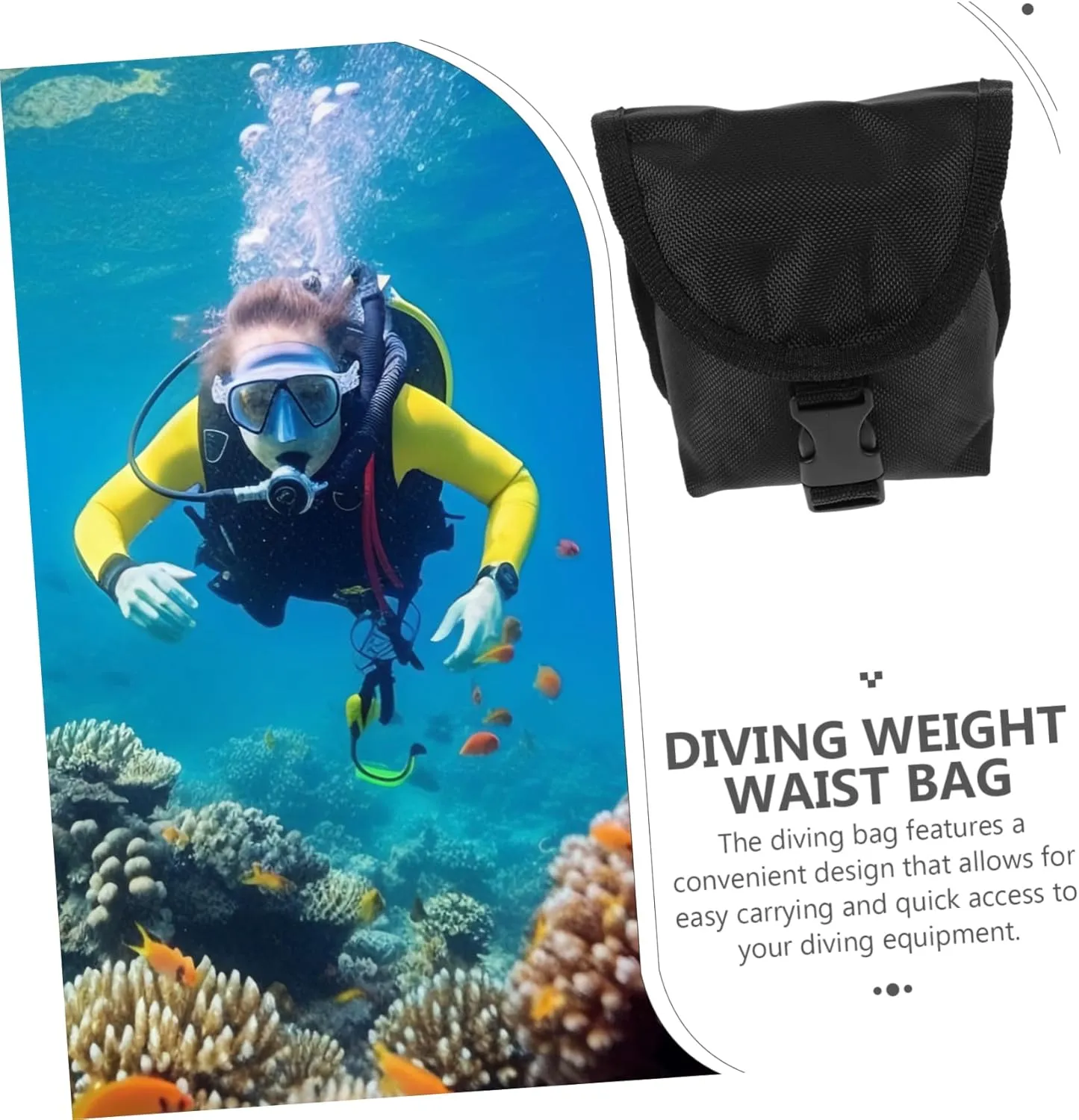 BESPORTBLE Diving Weighted Waist Bag Waist Band Throw Weight Bag Deep Diving Weight Bags Weight Holder Bag for