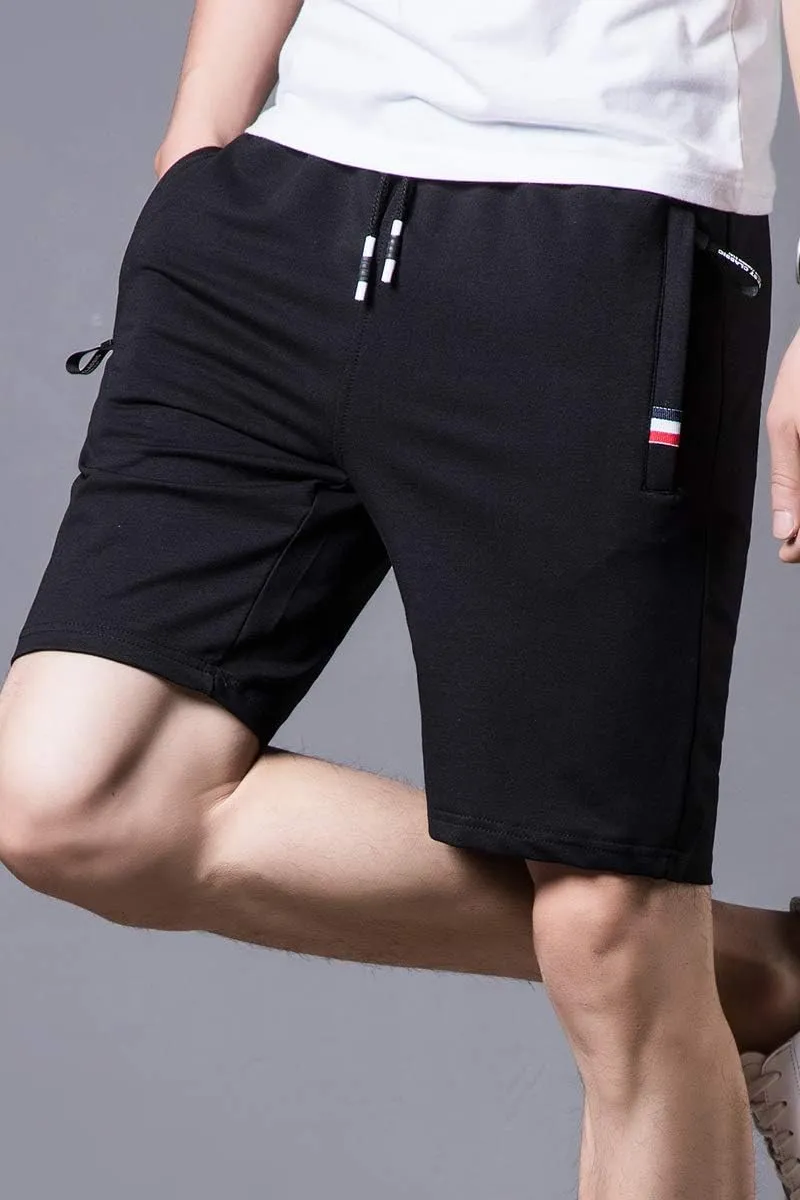 Big Boy's Casual Shorts Summer Cotton Classic Fit Elastic Waist Shorts with Zipper Pockets