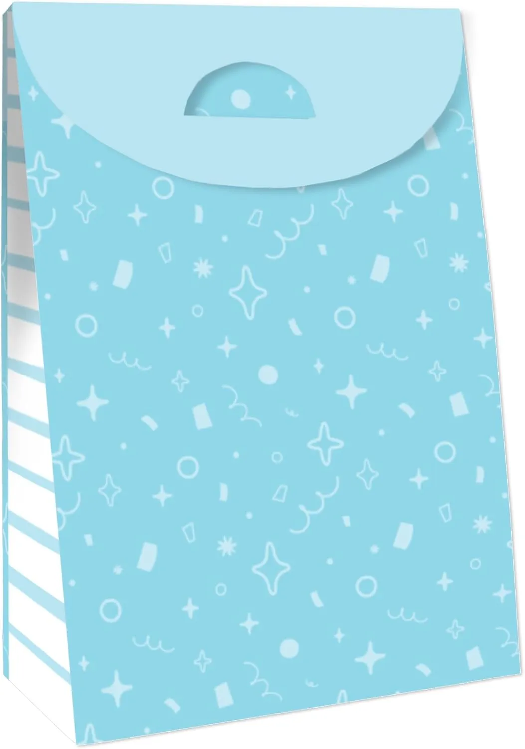 Big Dot of Happiness Blue Confetti Stars - Simple Gift Favor Bags - Party Goodie Boxes - Set of 12