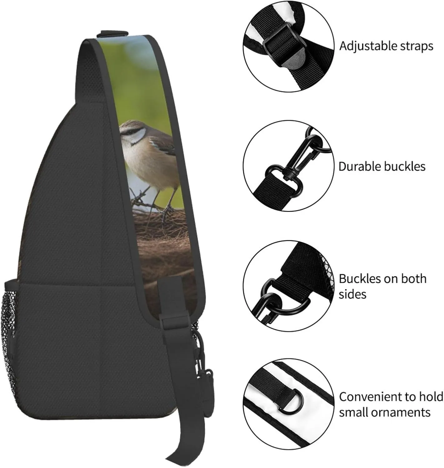 Birds Nest Shoulder Bag Crossbody Backpack Chest Bag Lightweight Sling Daypackstravel Hiking Cycling For Men Women