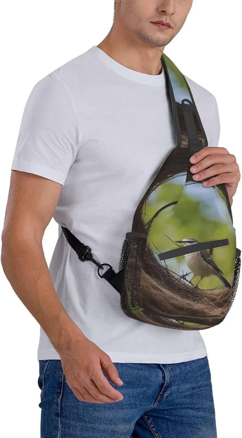Birds Nest Shoulder Bag Crossbody Backpack Chest Bag Lightweight Sling Daypackstravel Hiking Cycling For Men Women