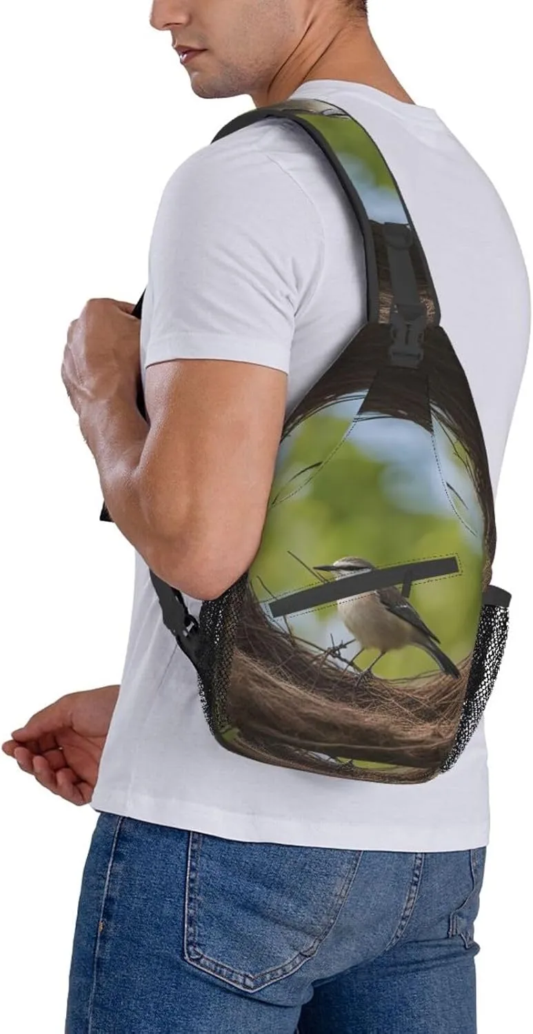 Birds Nest Shoulder Bag Crossbody Backpack Chest Bag Lightweight Sling Daypackstravel Hiking Cycling For Men Women