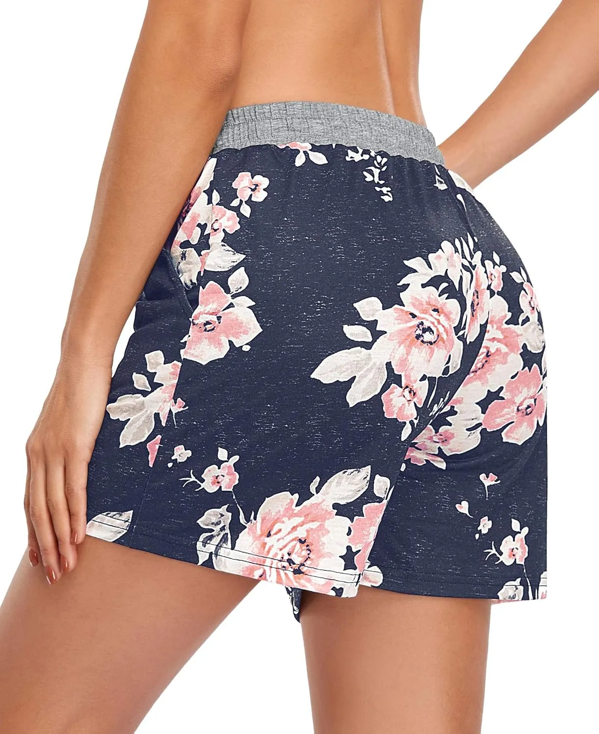 Blevonh Elastic Waist Soft Lounge Shorts Casual Pajama Shorts with Pockets